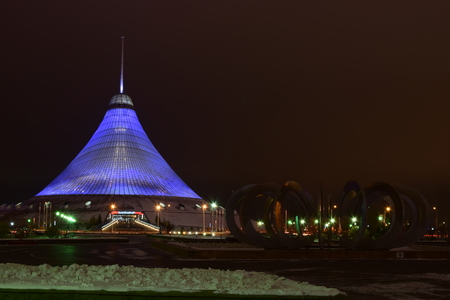 Night view in Astana, capital of Kazakhstanのeditorial素材