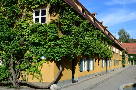 Augsburg, Germany - The historical FUGGEREI - the first social housing district of the 16th centuryのeditorial素材