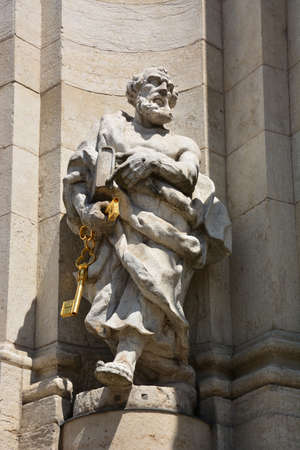 Statue of St. Nicholas the Wonderworker in Zagreb, Croatiaの写真素材