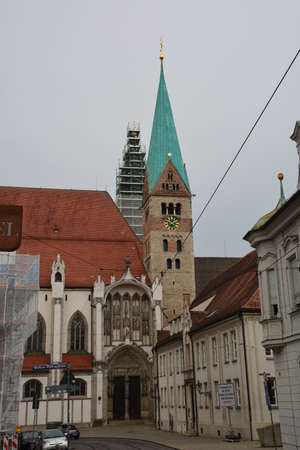 Tower of the Frauenkirche in Munich, Germanyの写真素材