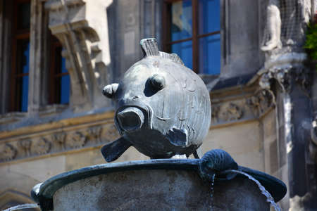 Fountain in the old town of Bordeaux, France.の写真素材