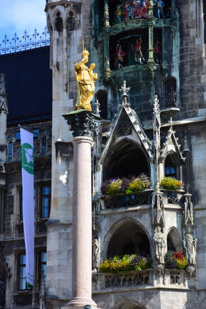 the Marienplatz in Munichの写真素材