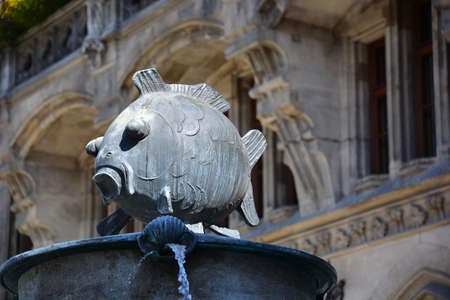 Fountain in the old town of Prague, Czech Republic. Prague is the capital of the Czech Republic.の写真素材