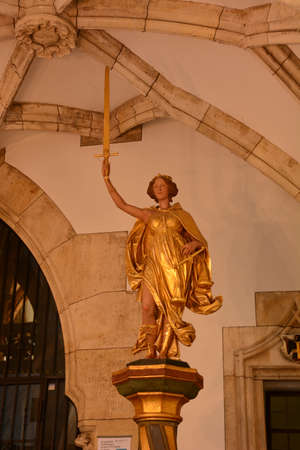 Statue of Saint John the Baptist in the Church of the Assumption of the Virgin Maryの写真素材