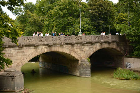 People visiting the River Thamesの写真素材
