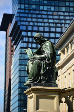 Statue of St. Francis of Assisi in Frankfurt, Germanyの写真素材