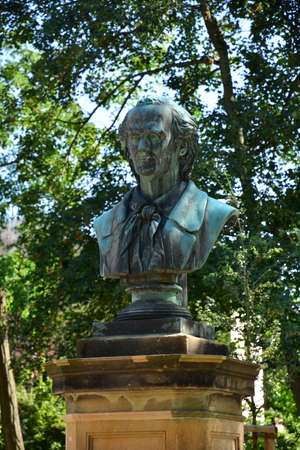 Sculpture of William Shakespeare in Kensington Gardens, Londonの写真素材
