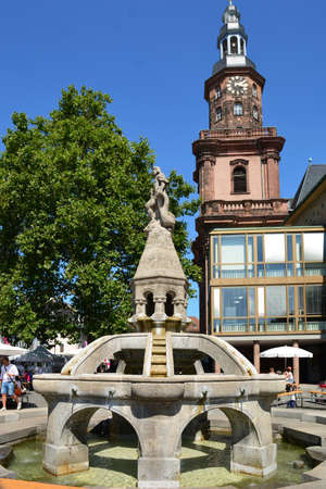 Fountain in the center of Szczecin.の写真素材