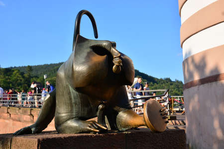 Sculpture of an elephant on the embankment of the river.の写真素材