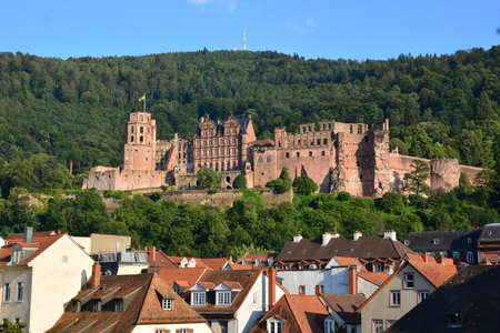 Panoramic view of the city of Heidelberg, Germanyの写真素材