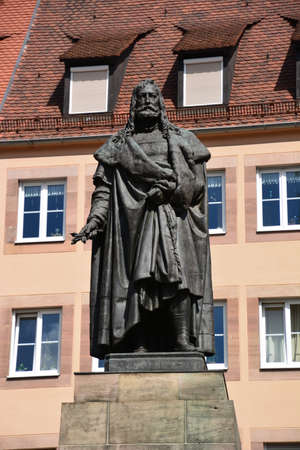 Statue of Charles IV in Wroclaw, Poland, Europeの写真素材