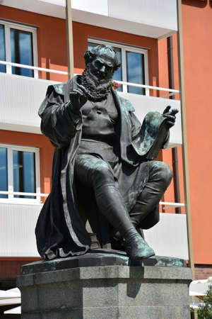 Sculpture of the founder of the city of Krakow, Polandの写真素材