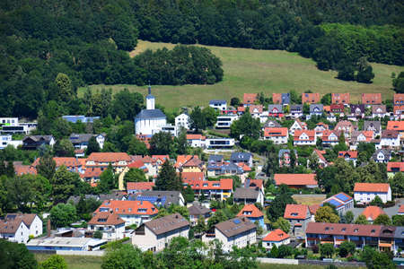 Panoramic view of the city of Schmalkalden in Thuringiaの写真素材