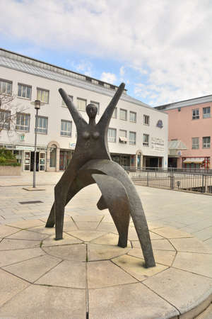 Sculpture in front of Gothenburg University.の写真素材