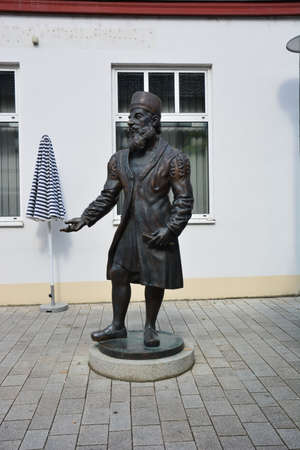 Bronze statue of Wojciech Wojciech in Poznanの写真素材