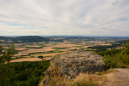 View of the valley from the top of the mountain, France.の写真素材