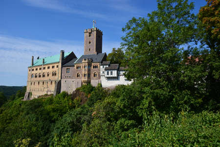 Karlstejn Castle, Czech Republic. View from the hill.の写真素材