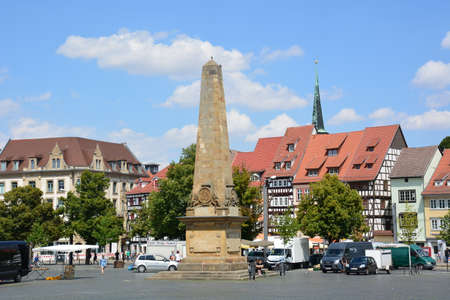 Rothenburg obelisk on the central square of the cityの写真素材
