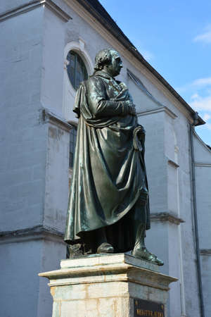 Statue of the Roman Emperor Maximilian II in Zagreb, Croatiaの写真素材