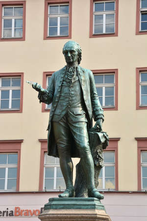 Sculpture of the famous poet in Heidelberg, Germanyの写真素材