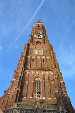 Tower of St. Mary's Church in Gdansk, Polandの写真素材