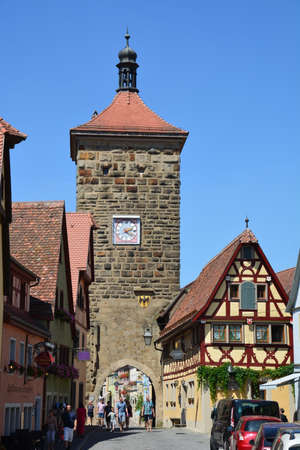 Old town of Rothenburg ob der Tauber, Germanyの写真素材