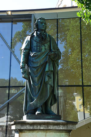 Statue of the famous Russian poet Alexander Pushkin in Moscow, Russiaの写真素材
