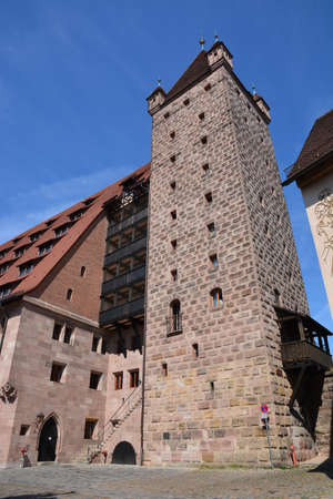 Tower of the old town of Nuremberg, Bavaria, Germanyの写真素材