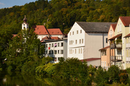 Village of Heidelberg on the Neckar river, Germanyの写真素材