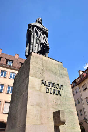 Monument to the founder of the city of Dusseldorf, Germanyの写真素材