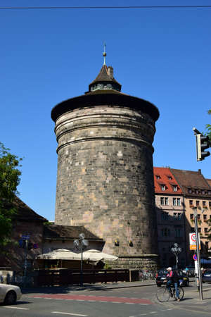 The old water tower in Sighisoara, Romania.の写真素材