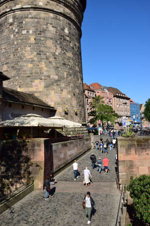 Tourists in the city centreの写真素材