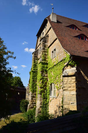old gothic house in the center of the old town of Rothenburg ob der Tauber, Germanyの写真素材