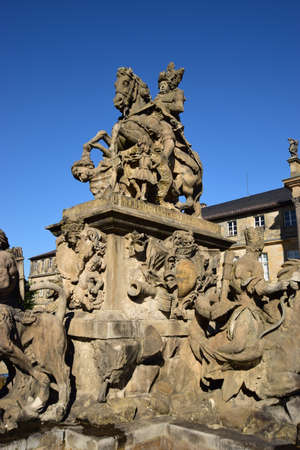 Monument to the founder of the city of Nuremberg, Germanyの写真素材