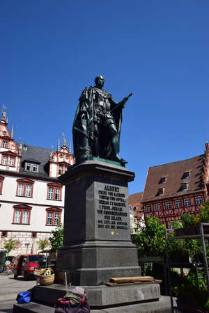 Statue in the old town of Heidelberg, Germanyの写真素材