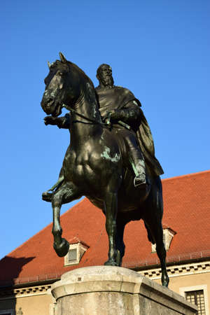 Bronze statue of King Charles IV.の写真素材