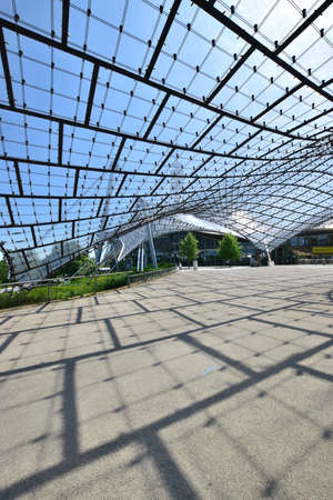 the modern architecture of the Gae Aulenti squareの写真素材