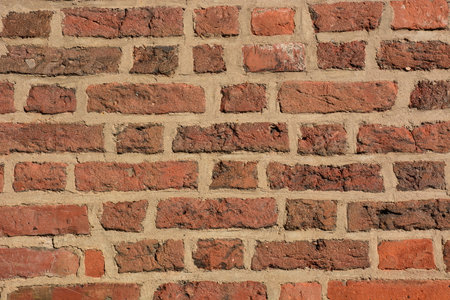 Background of brick wall texture. Old brick wall texture. Brick wall background.の写真素材