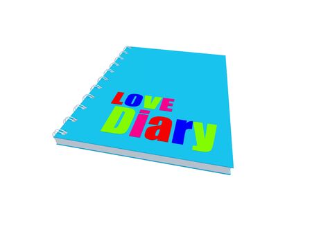 blue diary with 3d love textの写真素材