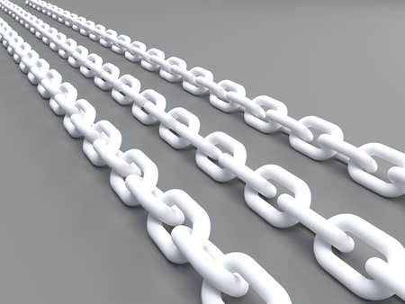 three chain links on gray の写真素材