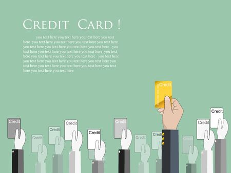 Hand of a businessman holding credit cards.のイラスト素材