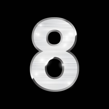 metal chrome alphabet on blackのイラスト素材