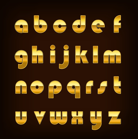 gold lowercase setのイラスト素材