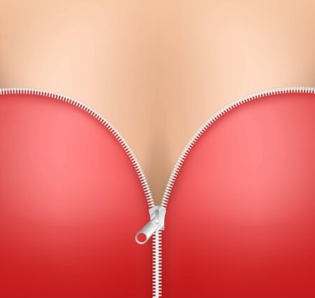 abstract red cloth with zipperのイラスト素材