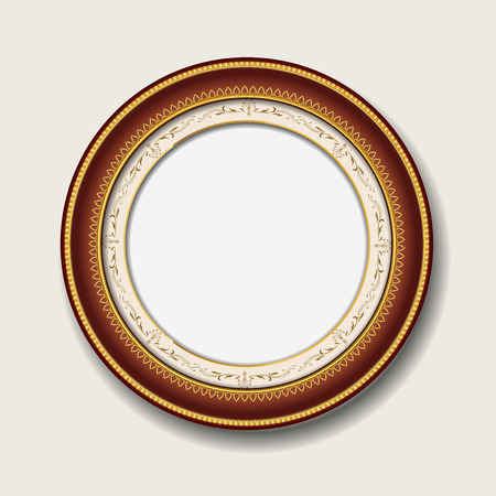 vintage gold picture frameのイラスト素材
