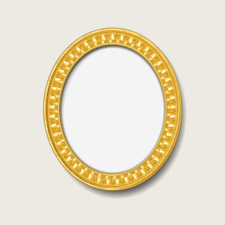 vintage gold picture frameのイラスト素材