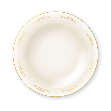 top view white marble plate isolated on white backgroundのイラスト素材