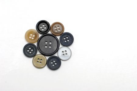 flower shape buttons at white         の写真素材