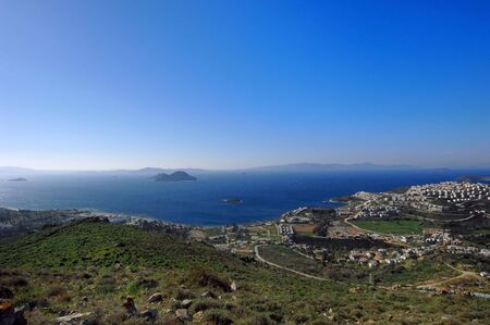 aegean island general view from topの写真素材