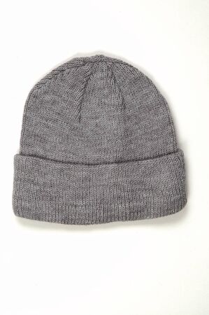 wool polar hat isolated at white backgroundの写真素材